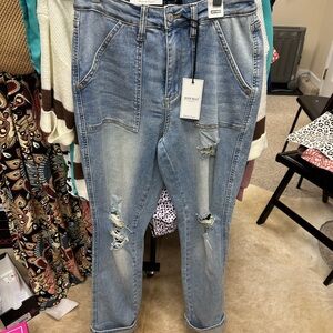 Blue Distressed Women's Jeans